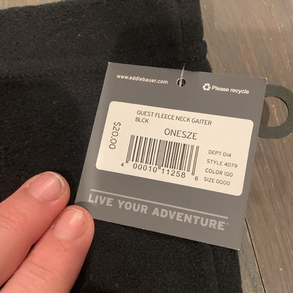 Eddie Bauer Quest Fleece Neck Gater Black NWT - Picture 5 of 5